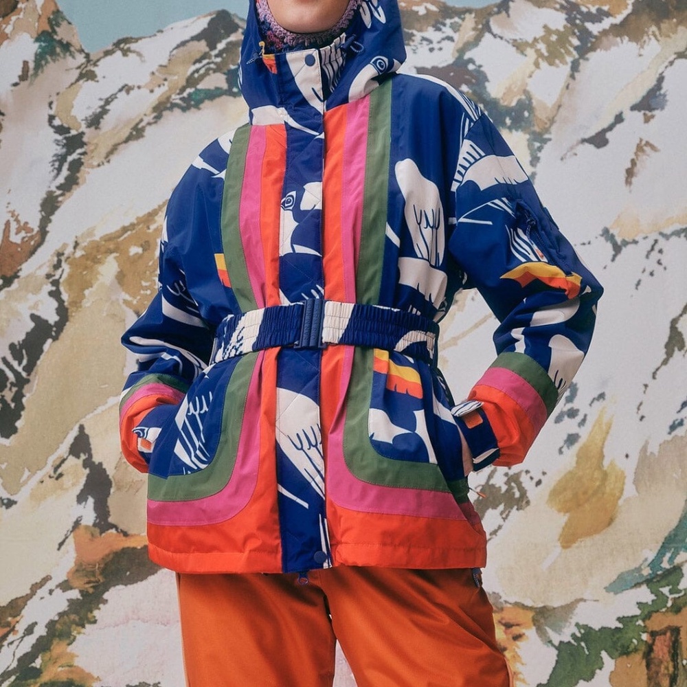 Farm Rio Blue Toucans Ski Jacket XS